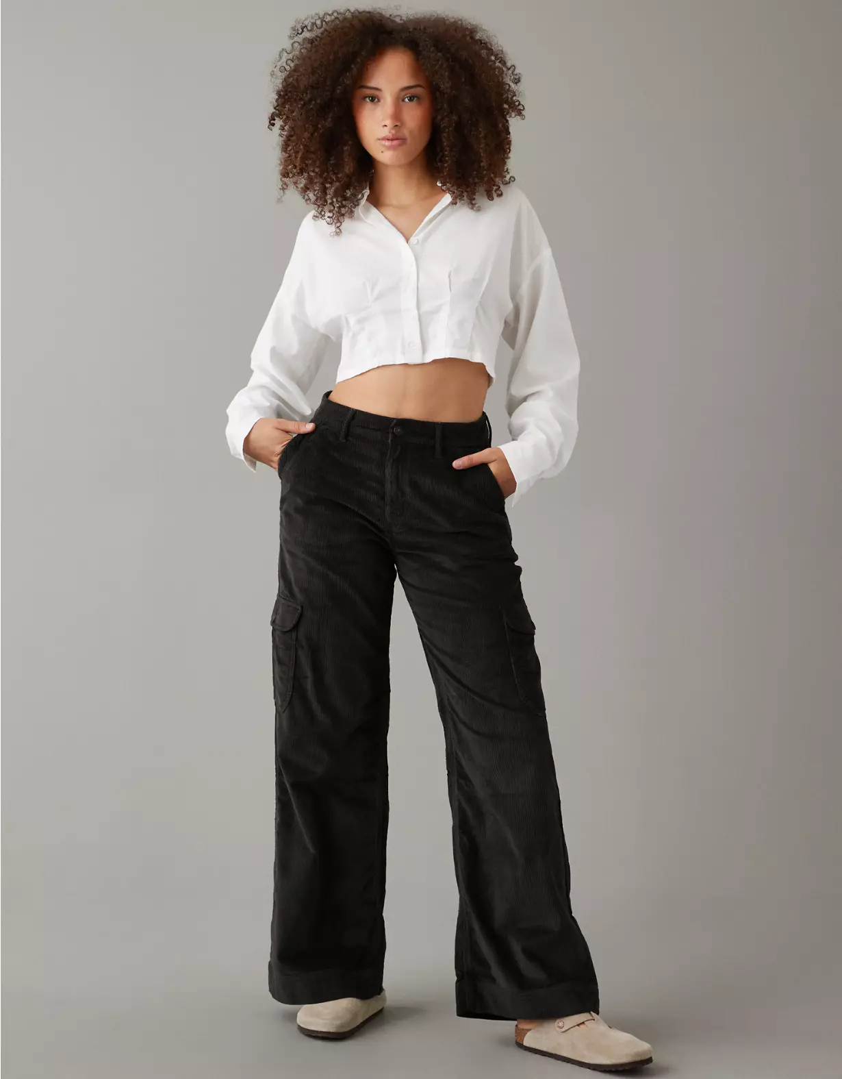 AE Dreamy Drape Stretch Curvy Super High-Waisted Baggy Wide-Leg Corduroy Pant 3 AE Dreamy Drape Stretch Curvy Super High-Waisted Baggy Wide-Leg Corduroy Pant