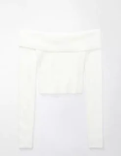 AE Off-the-Shoulder Cropped Sweater -American Eagle Online Shop 0341 1060 100 f