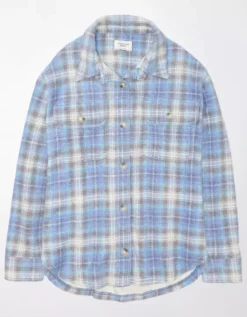 AE Plaid Fleece & Love Shacket -American Eagle Online Shop 0355 5282 400 f