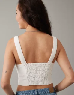 AE Cropped Corduroy Corset Top -American Eagle Online Shop 0358 5328 106 ob