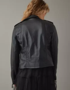 AE Vegan Leather Motorcycle Jacket -American Eagle Online Shop 0383 3396 001 ob