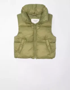 AE Cropped Puffer Vest -American Eagle Online Shop 0383 3404 300 f