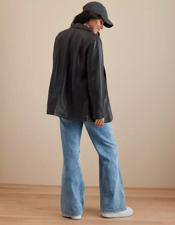 AE Oversized Vegan Leather Boyfriend Blazer 4 AE Oversized Vegan Leather Boyfriend Blazer - Image 2