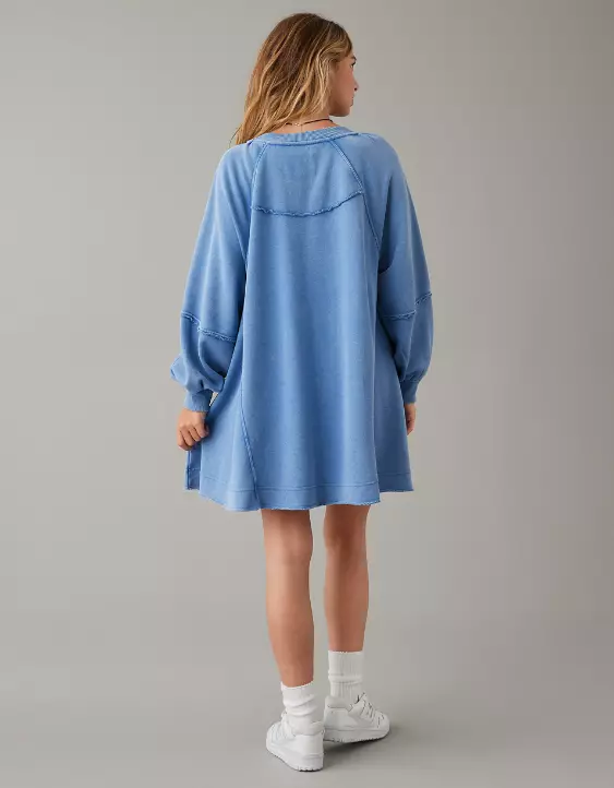 AE Long-Sleeve Fleece Babydoll Dress 4 AE Long-Sleeve Fleece Babydoll Dress - Image 2