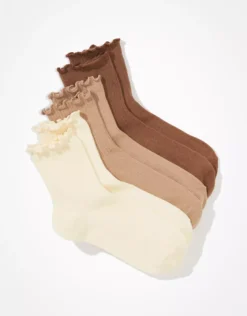 AE Ruffle Trim Boyfriend Sock 3-Pack -American Eagle Online Shop 0425 2731 207 f