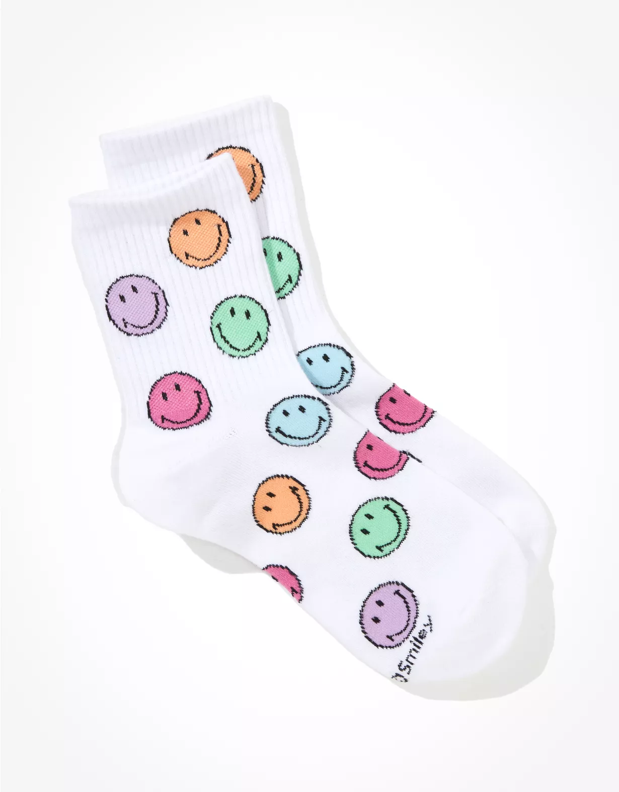 AE Colorful Smiley® '90s Crew Sock 4 AE Colorful Smiley® '90s Crew Sock - Image 2