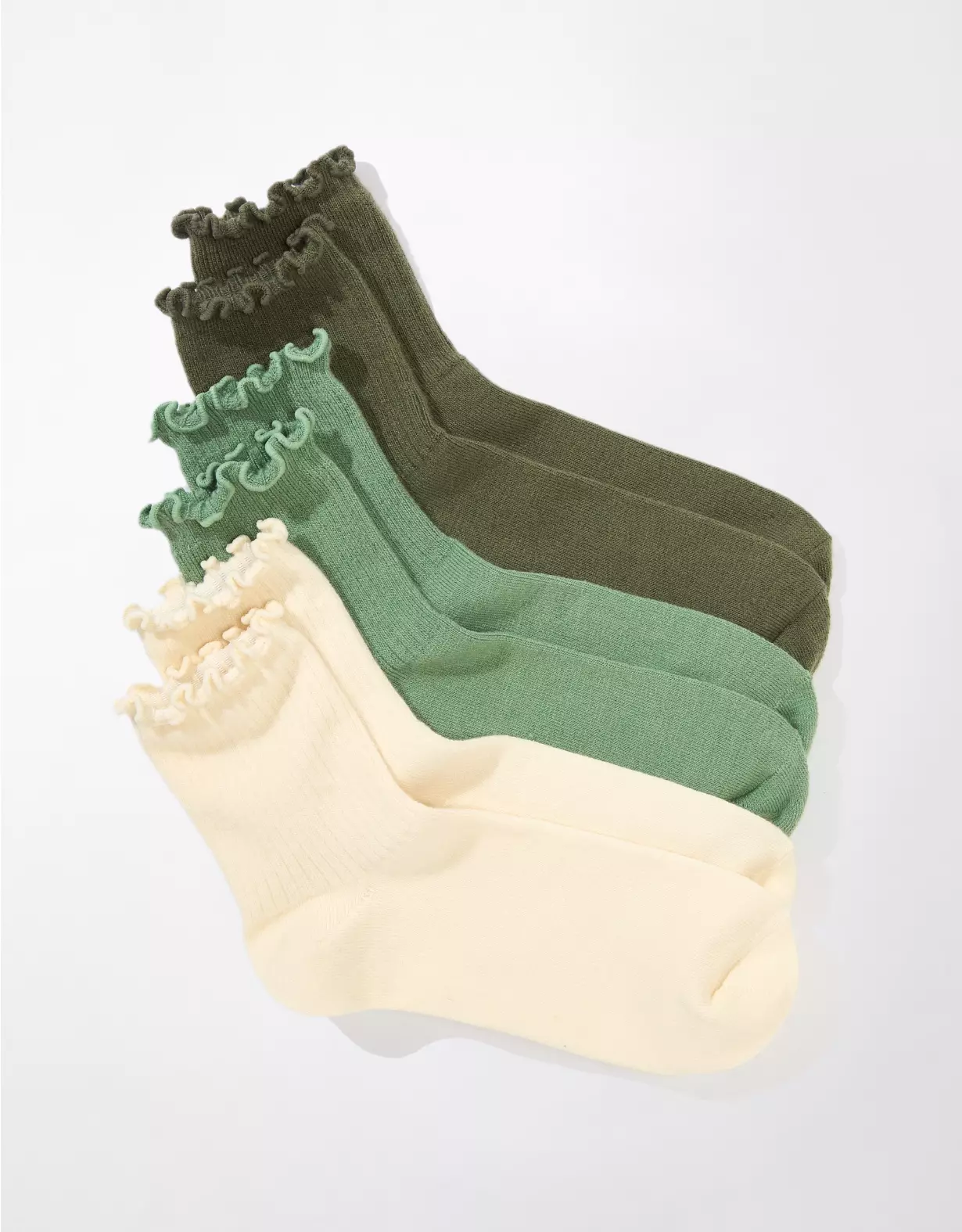 AE Ruffled Boyfriend Sock 3-Pack 3 AE Ruffled Boyfriend Sock 3-Pack