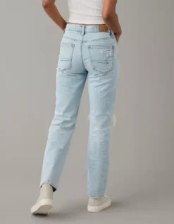 AE Stretch Super High-Waisted Ripped Ankle Straight Jean -American Eagle Online Shop 0435 4822 432 ob