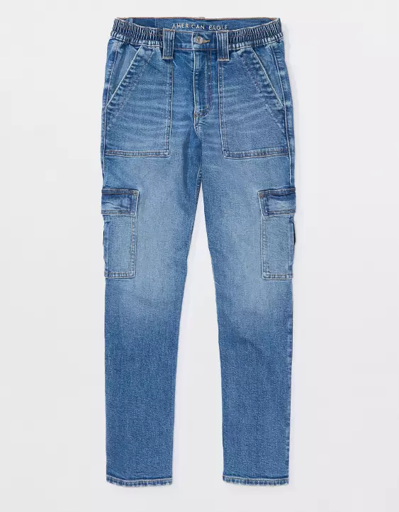 AE Stretch Super High-Waisted Ankle Straight Cargo Jean 5 AE Stretch Super High-Waisted Ankle Straight Cargo Jean - Image 3