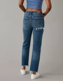 AE Strigid Super High-Waisted Ripped Ankle Straight Jean -American Eagle Online Shop 0435 4845 009 ob