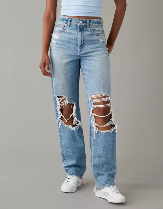 AE Strigid Ripped Highest Waist Baggy Straight Jean 4 AE Strigid Ripped Highest Waist Baggy Straight Jean - Image 2