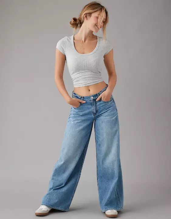AE Dreamy Drape Super High-Waisted Baggy Ultra Wide-Leg Jean 4 AE Dreamy Drape Super High-Waisted Baggy Ultra Wide-Leg Jean - Image 2
