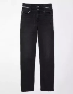 AE Stretch Super High-Waisted Baggy Straight Cut-Out Jean -American Eagle Online Shop 0437 4912 051 f
