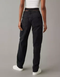 AE Stretch Super High-Waisted Baggy Straight Cut-Out Jean -American Eagle Online Shop 0437 4912 051 ob