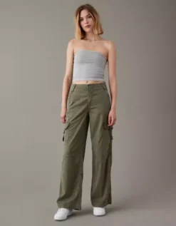 AE Dreamy Drape Stretch Super High-Waisted Cargo Baggy Wide-Leg Pant 6 AE Dreamy Drape Stretch Super High-Waisted Cargo Baggy Wide-Leg Pant -American Eagle Online Shop 0461 5030 309 of
