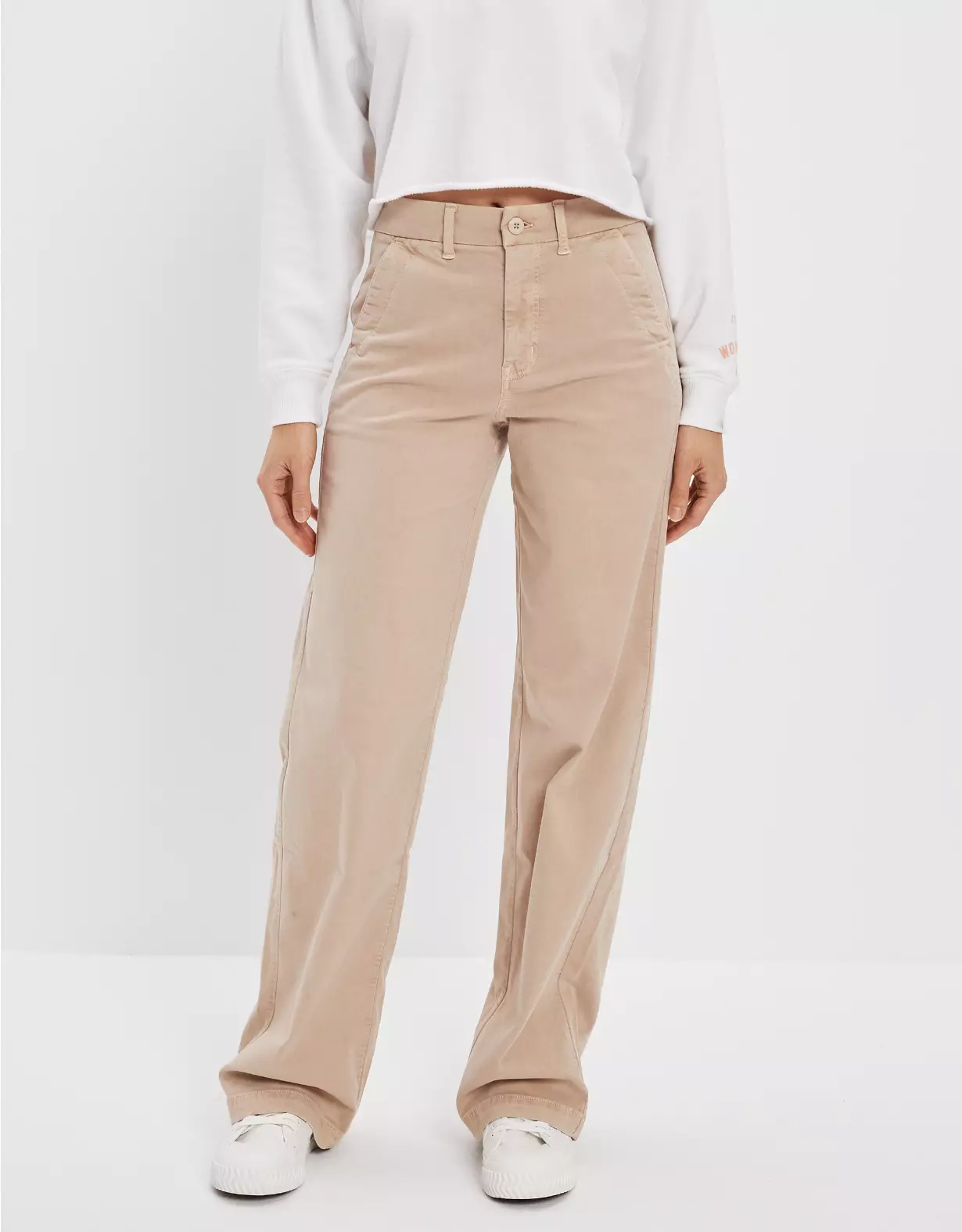 AE Stretch Twill Super High-Waisted Baggy Wide-Leg Pant 3 AE Stretch Twill Super High-Waisted Baggy Wide-Leg Pant