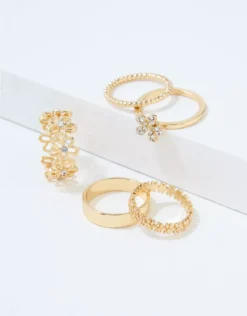 AE Gold Floral Ring 5-Pack