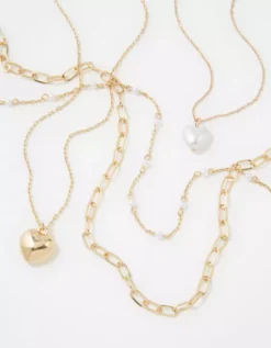AEO Gold Heart Necklace 4-Pack -American Eagle Online Shop 0482 6798 709 b