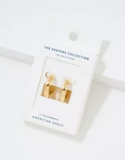 AE Keepers Collection 14K Gold Plated Tubular Hoop Earring -American Eagle Online Shop 0484 1449 709 b
