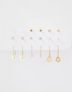 AEO Daisy Stud + Hoop Earring 18-Pack