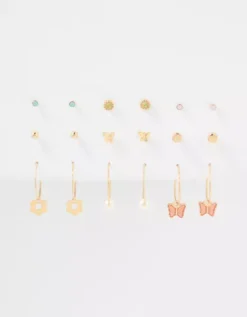AEO Gold Mini Stud + Hoop Earring 18-Pack -American Eagle Online Shop 0484 6632 709 b