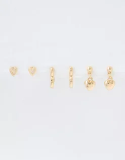 AEO Gold Heart Earrings 6-Pack 7 AEO Gold Heart Earrings 6-Pack -American Eagle Online Shop 0484 6817 709 b