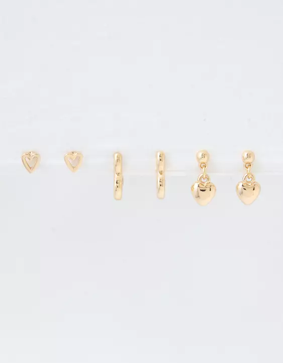AEO Gold Heart Earrings 6-Pack 5 AEO Gold Heart Earrings 6-Pack - Image 3