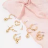 AEO Gold Heart Earrings 6-Pack -American Eagle Online Shop 0484 6817 709 l1