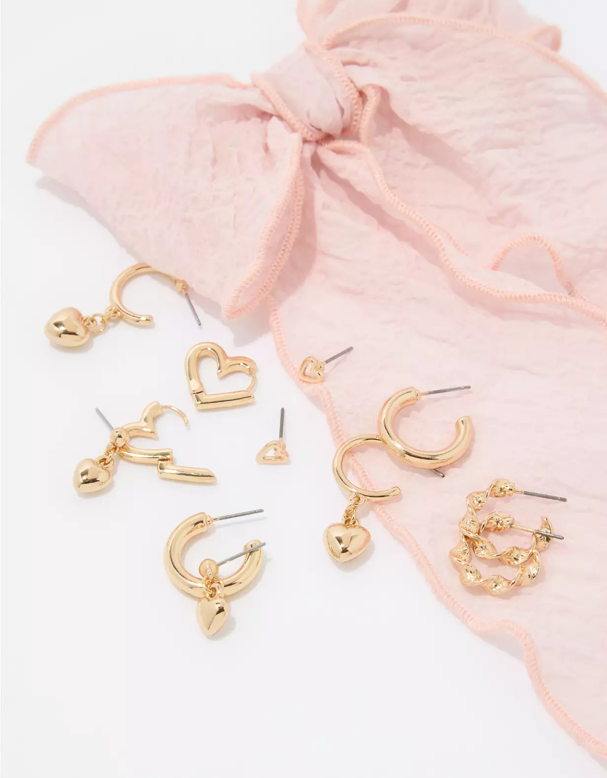 AEO Gold Heart Earrings 6-Pack 3 AEO Gold Heart Earrings 6-Pack