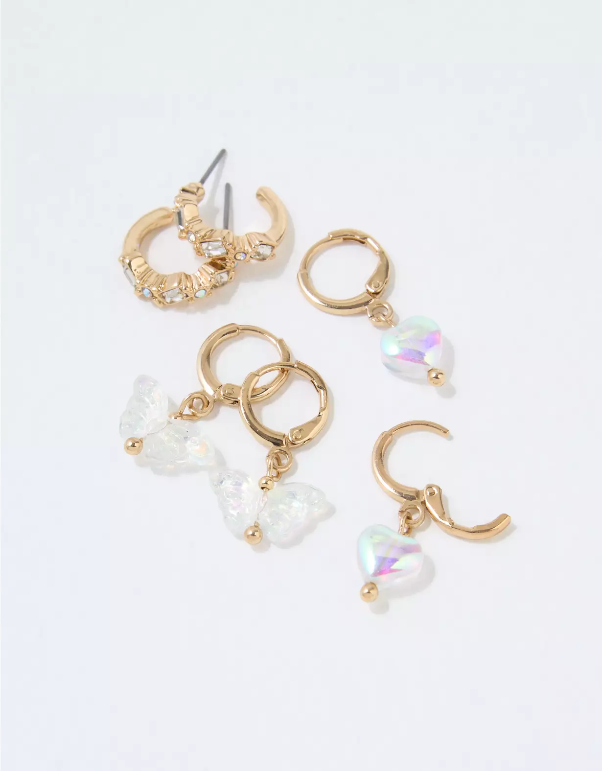 AEO Crystal Butterfly Hoop Earring 3-Pack 4 AEO Crystal Butterfly Hoop Earring 3-Pack - Image 2