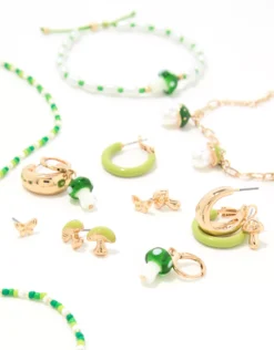 AEO Green Mushroom Earrings 6-Pack