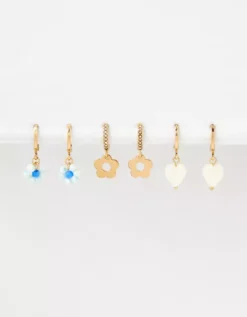 AE Daisy Hoop Earrings 6-Pack -American Eagle Online Shop 0484 6984 900 d1