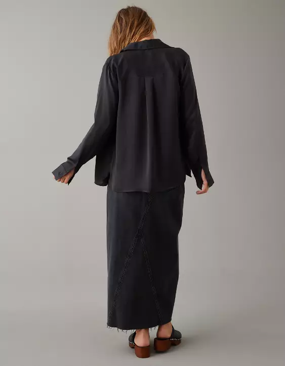 AE Satin Button-Up Shirt 4 AE Satin Button-Up Shirt - Image 2