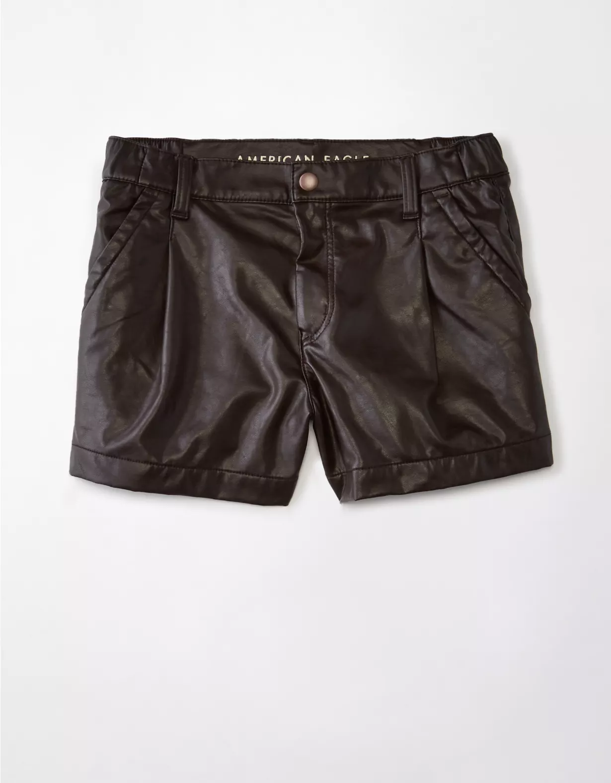 AE High-Waisted Baggy Vegan Leather Short 3 AE High-Waisted Baggy Vegan Leather Short