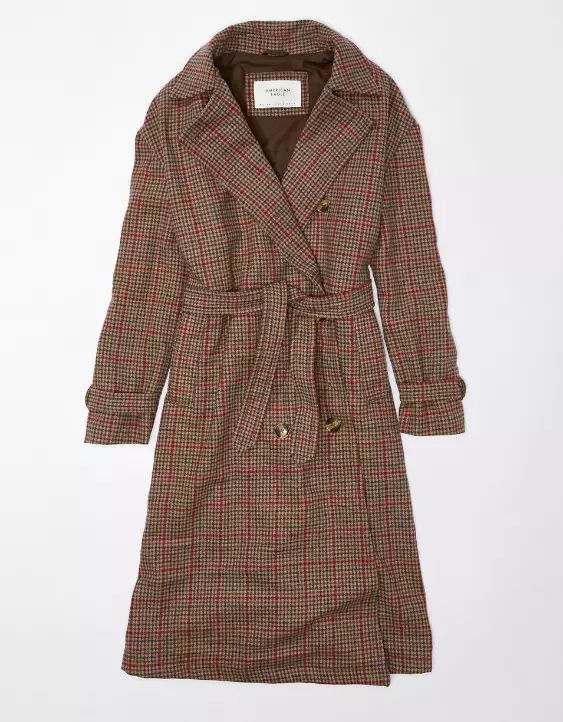 AE Plaid Trench Coat 4 AE Plaid Trench Coat - Image 2