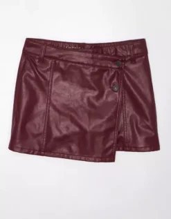 AE High-Waisted Vegan Leather Mini Skort -American Eagle Online Shop 2331 7576 613 f