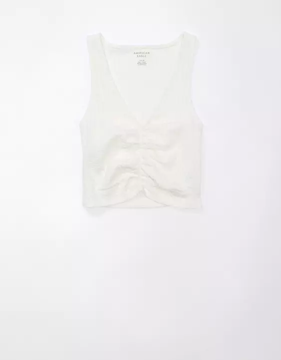 AE Cropped Cinch-Front Tank Top 5 AE Cropped Cinch-Front Tank Top - Image 3