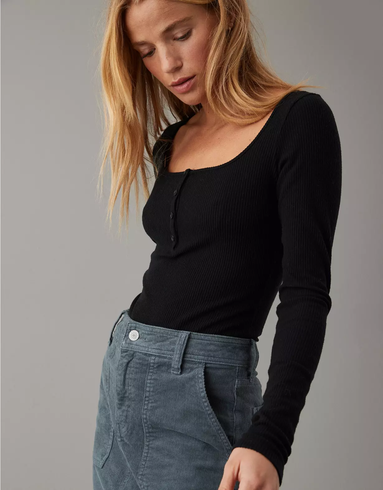 AE Scoop Henley Bodysuit 3 AE Scoop Henley Bodysuit