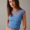 AE Cropped Mini Mesh Tee -American Eagle Online Shop 3375 9164 400 of