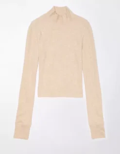 AE Long-Sleeve Cropped Hey Baby Mock Neck Tee -American Eagle Online Shop 3376 9184 864 f