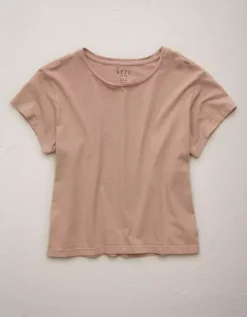 AE77 Premium Boxy Cropped Crewneck Tee -American Eagle Online Shop 3428 8982 615 f