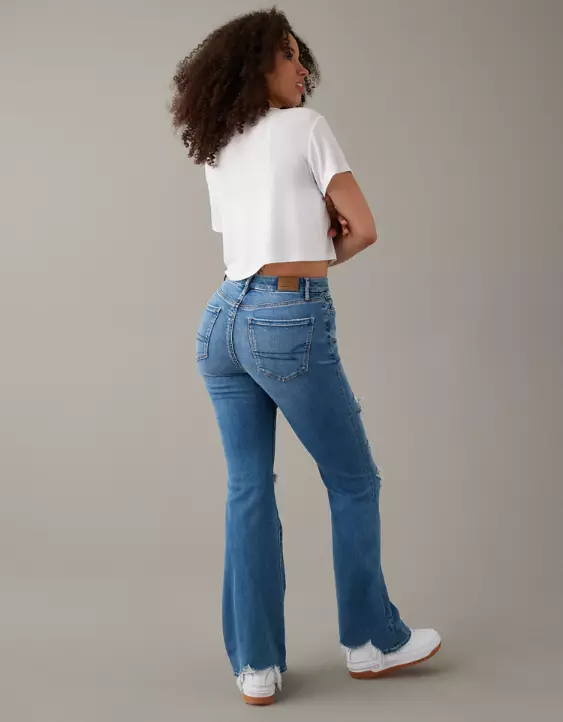 AE Stretch Curvy Ripped Super High-Waisted Flare Jean 4 AE Stretch Curvy Ripped Super High-Waisted Flare Jean - Image 2