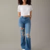 AE Stretch Curvy Ripped Super High-Waisted Flare Jean -American Eagle Online Shop 4434 4851 926 of