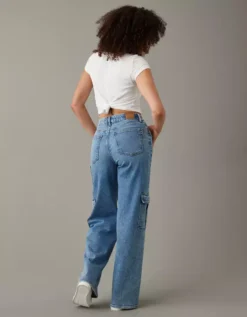AE Curvy Super High-Waisted Baggy Wide-Leg Cargo Jean -American Eagle Online Shop 4436 4679 893 ob