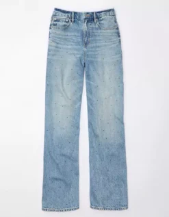 AE Strigid Curvy Super High-Waisted Baggy Straight Embellished Jean -American Eagle Online Shop 4436 4736 905 f