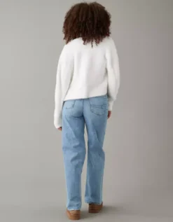 AE Strigid Curvy Super High-Waisted Baggy Straight Embellished Jean -American Eagle Online Shop 4436 4736 905 ob