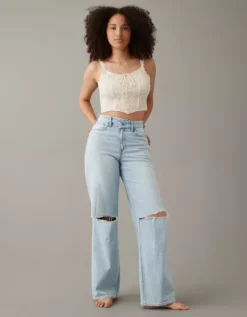 AE Strigid Curvy Super High-Waisted Ripped Baggy Straight Jean -American Eagle Online Shop 4436 4760 987 of