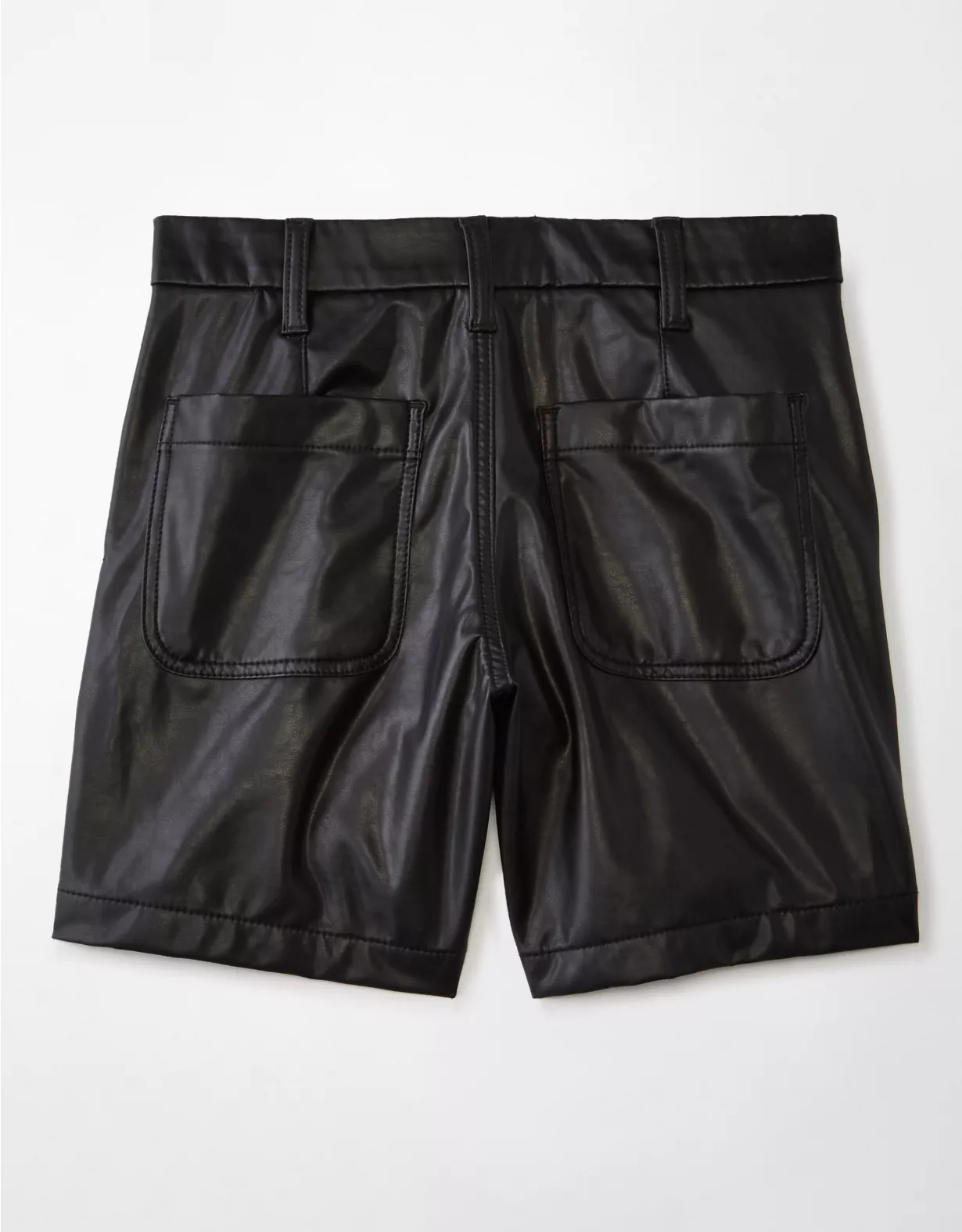 AE High-Waisted Baggy Vegan Leather Trouser Short 4 AE High-Waisted Baggy Vegan Leather Trouser Short - Image 2