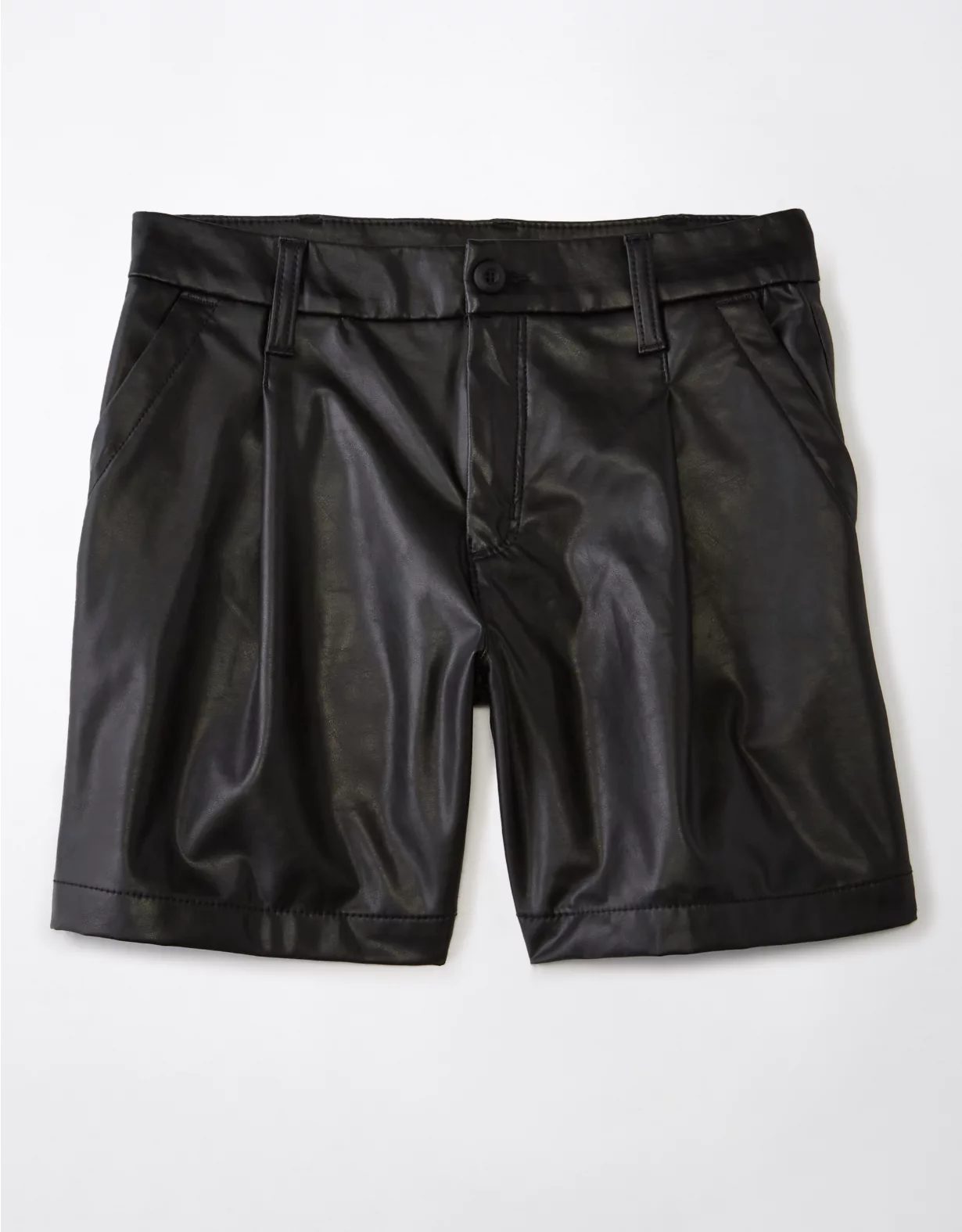 AE High-Waisted Baggy Vegan Leather Trouser Short 3 AE High-Waisted Baggy Vegan Leather Trouser Short