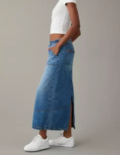 AE Low-Rise Denim Maxi Skirt 7 AE Low-Rise Denim Maxi Skirt -American Eagle Online Shop 8332 4587 896 ob
